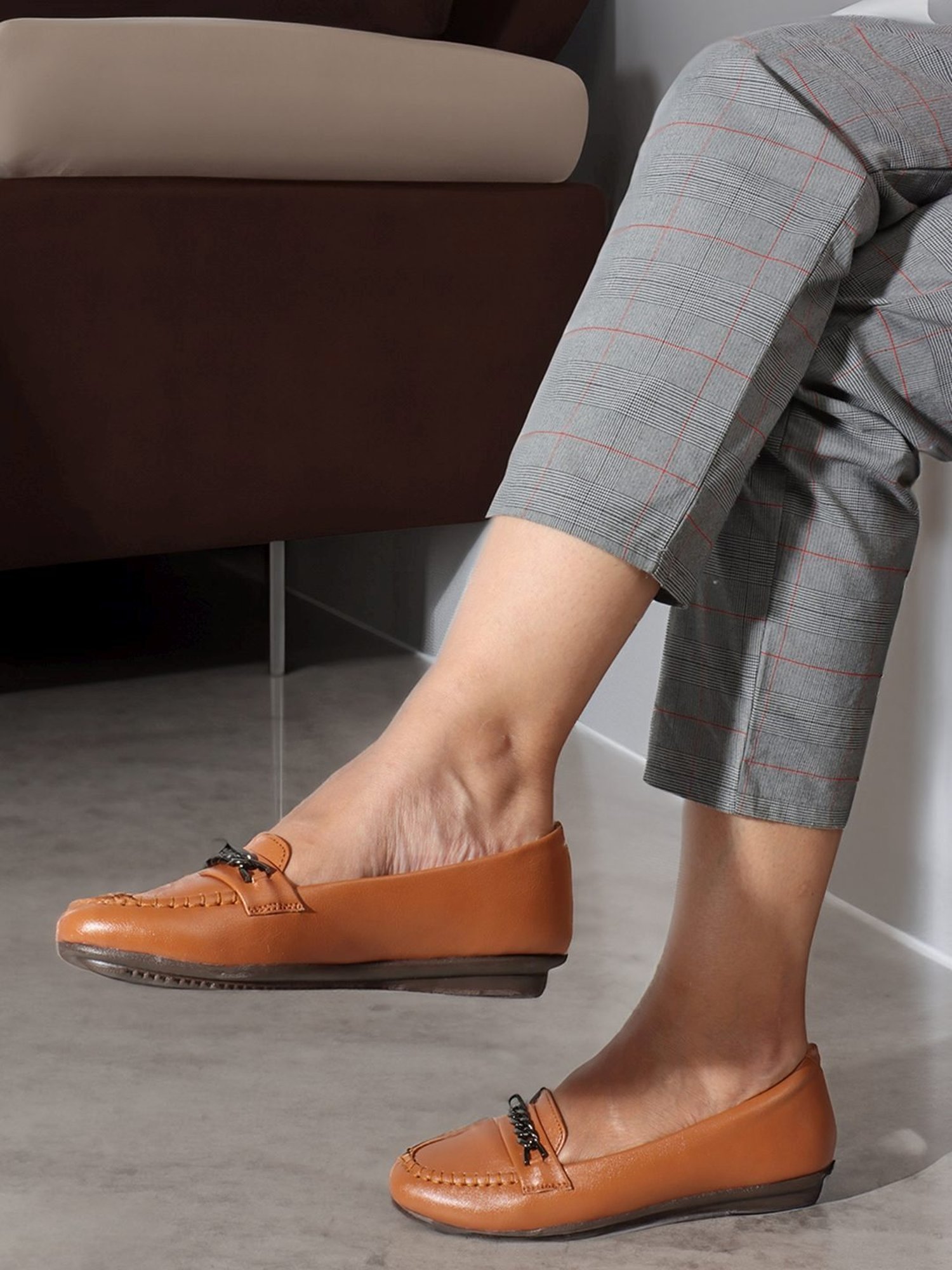 Elle Women's Tan Casual Loafers