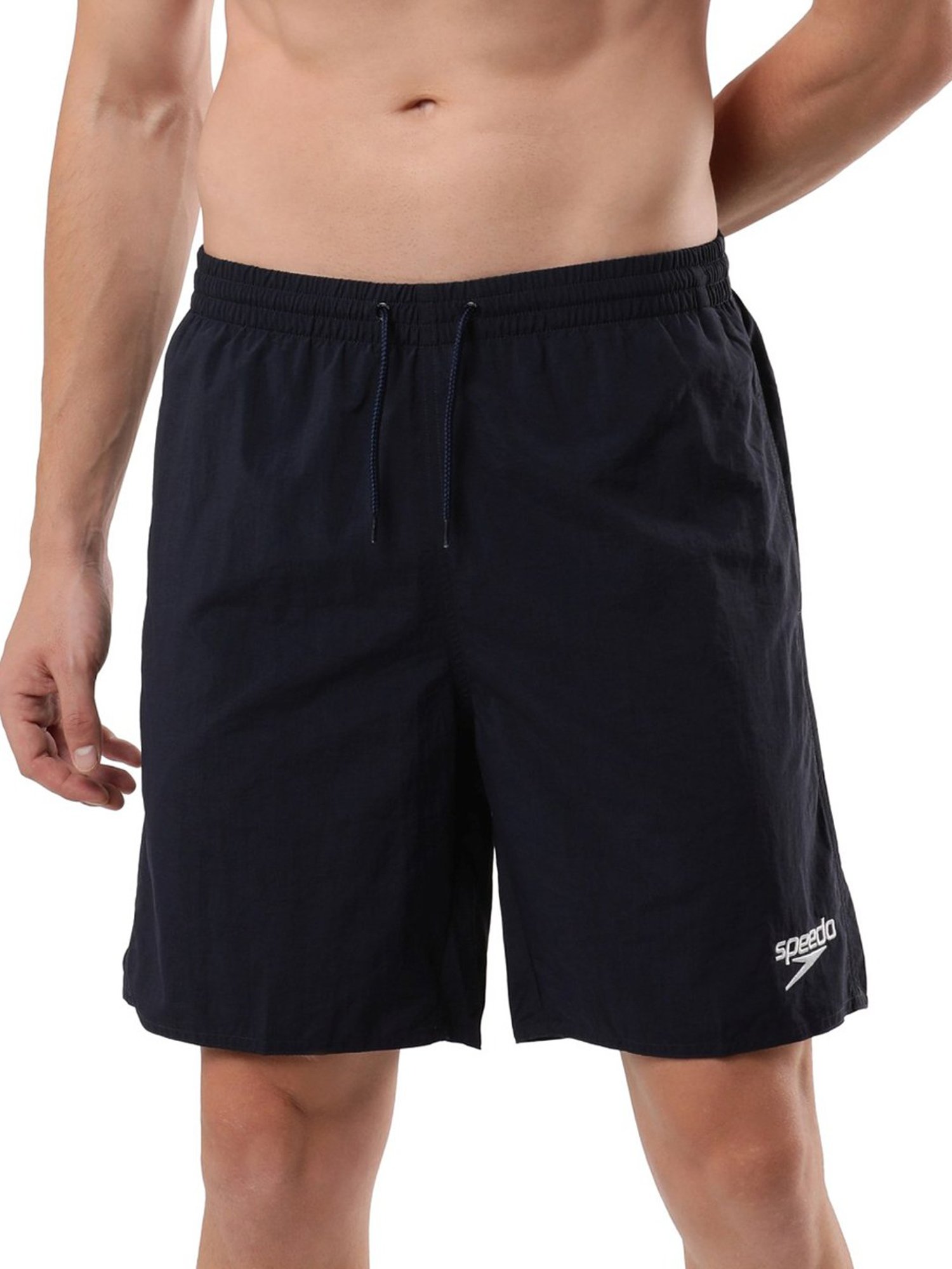 Speedo Navy Regular Fit Self Pattern Swim Shorts