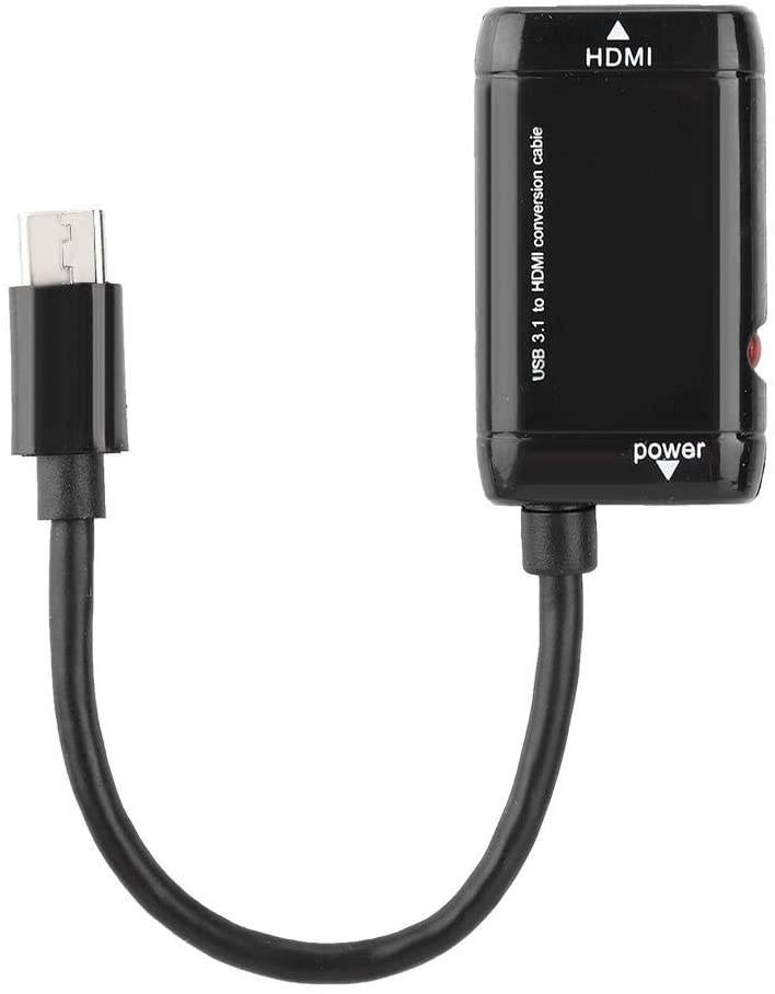 fosa Portable USB3.1 to HDMI Converter Adapter Mini Lightweight 10Gbps USB-C Type C to HDMI Adapter USB3.1 Cable with Digital Chip for MHL Android Phone