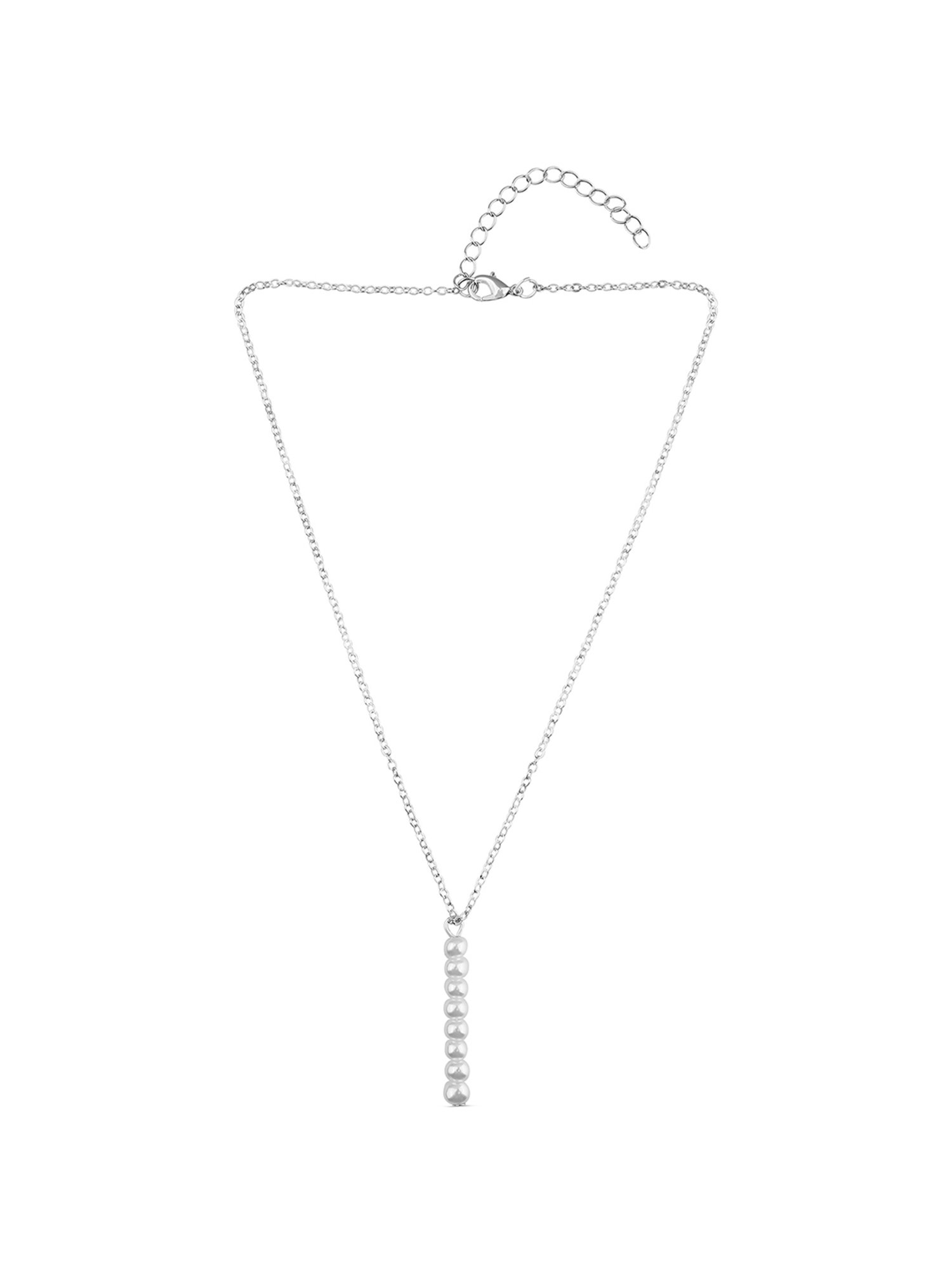 ToniQ Silver-Plated Beaded Necklace for Women