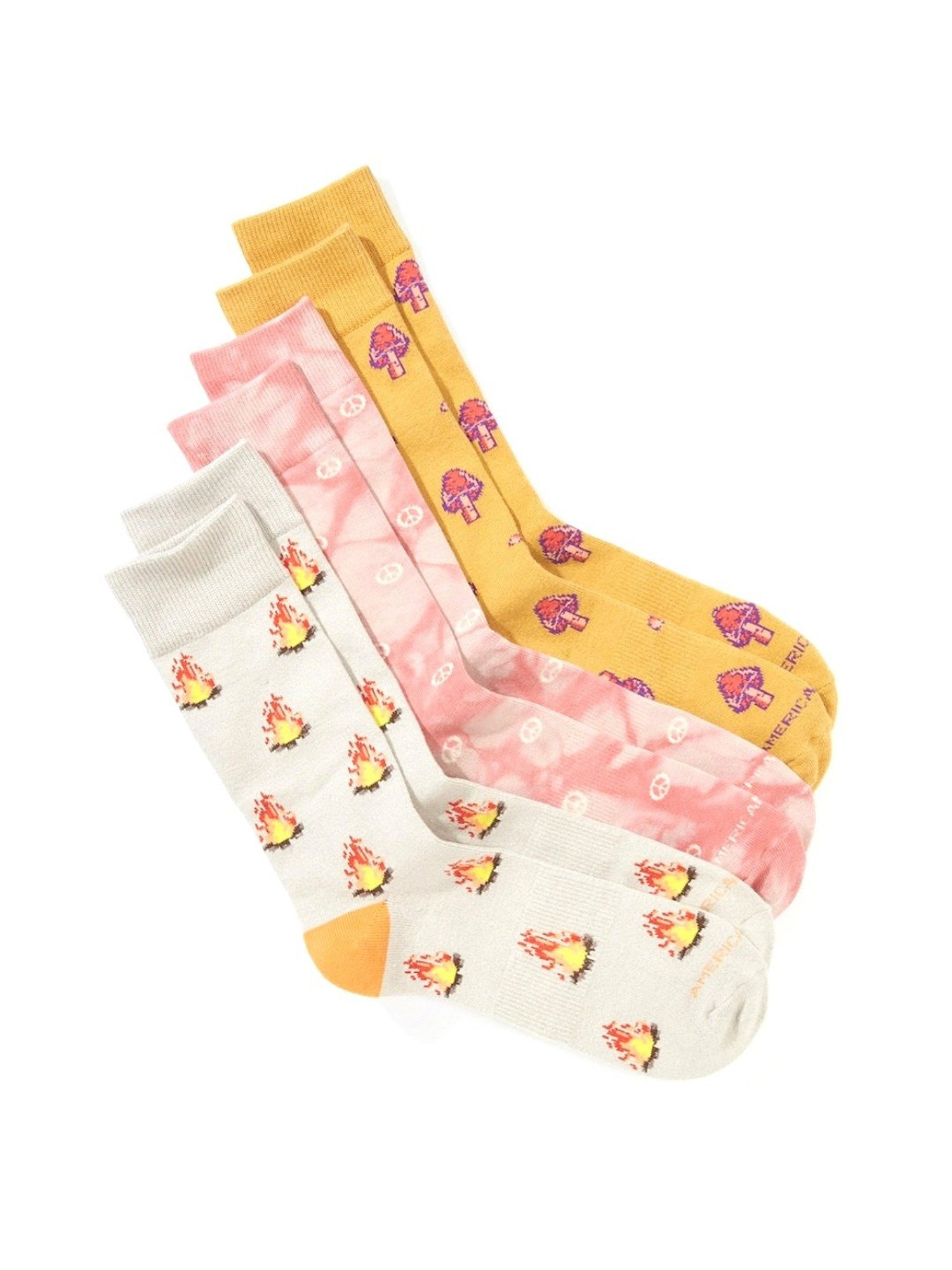 American Eagle Multicolor Printed Socks - Pack of 3