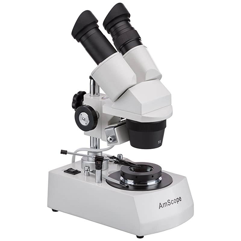 SE305PZLEDDK 10X60X LED Cordless Stereo Microscope wTop amp Bottom Brightfield and Darkfield Illumination System
