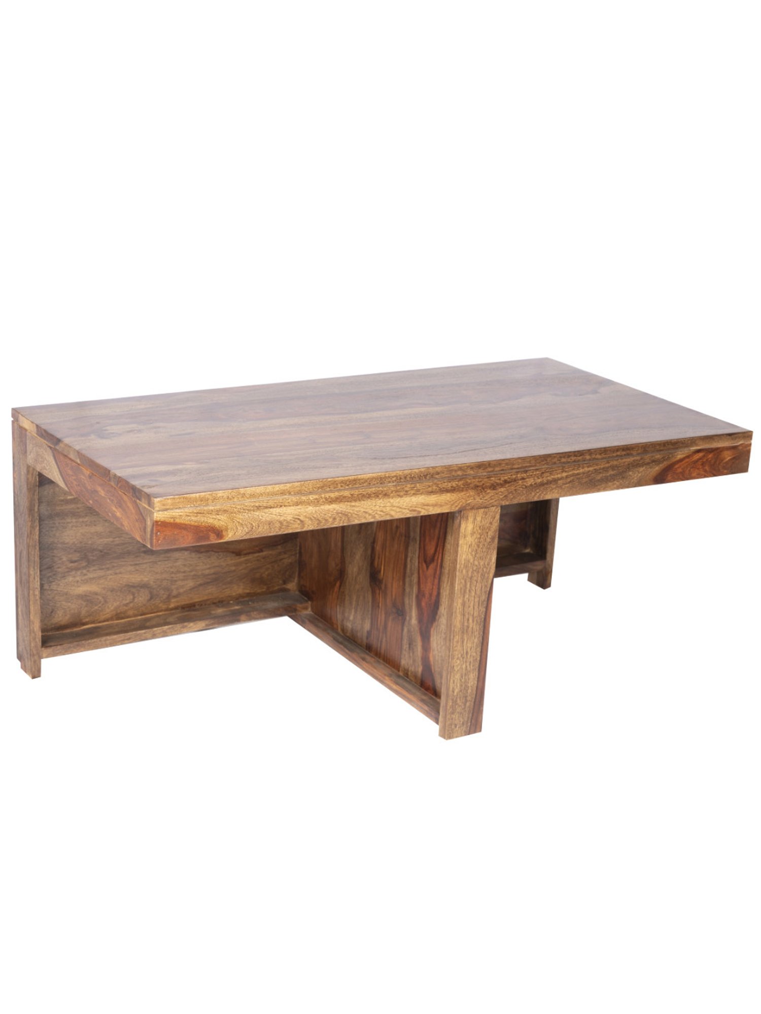 Ikiriya Irish Brown & Beige Wood Coffee Table Teak Finish