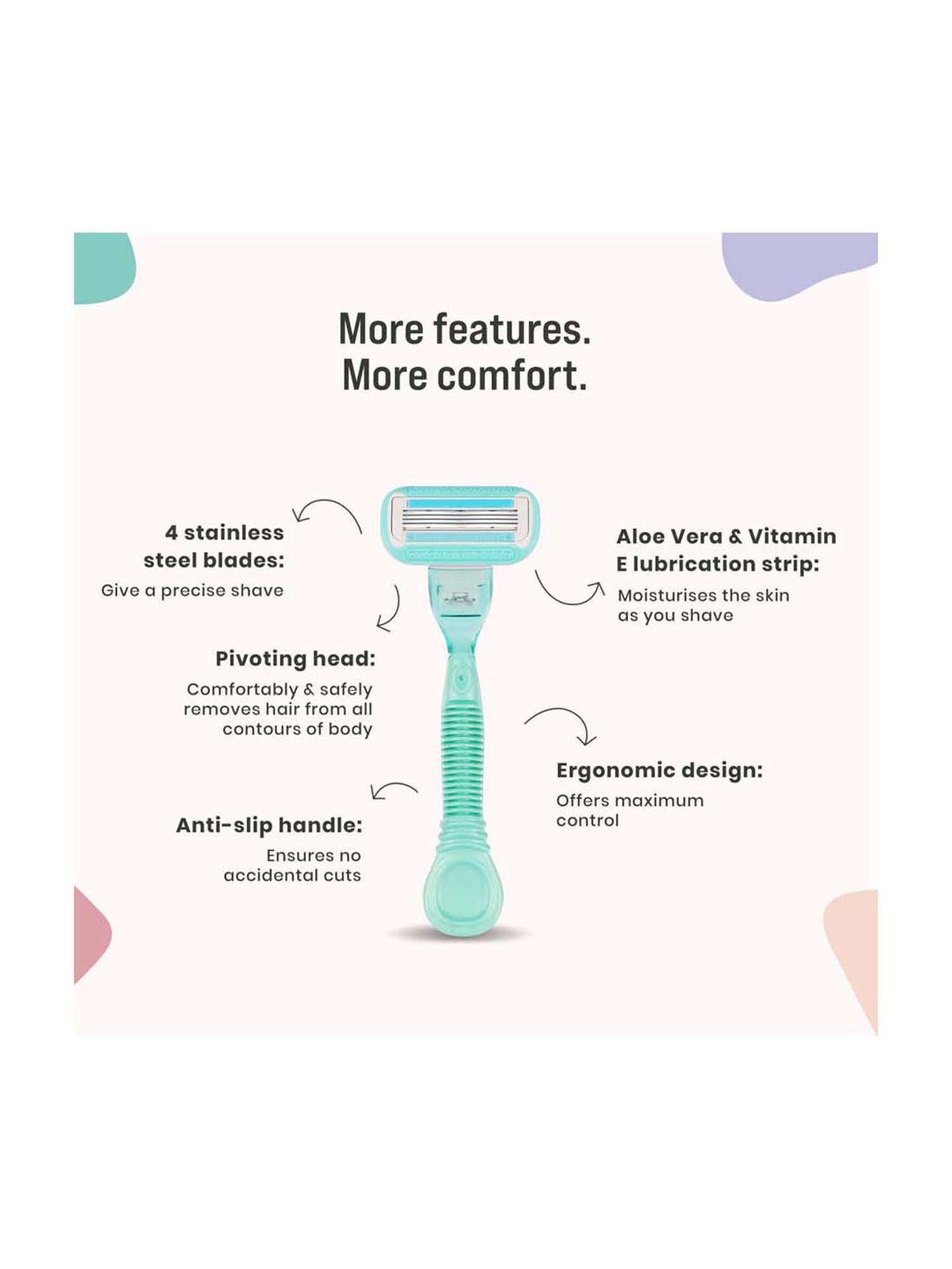 Sirona 4 Blades Body Razor with Replaceable Head - 1 Pc