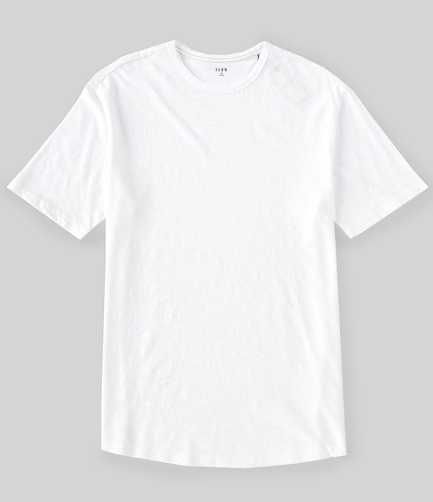 Rowm Short-Sleeve Solid Shirttail Hemmed Slub Crew T-Shirt