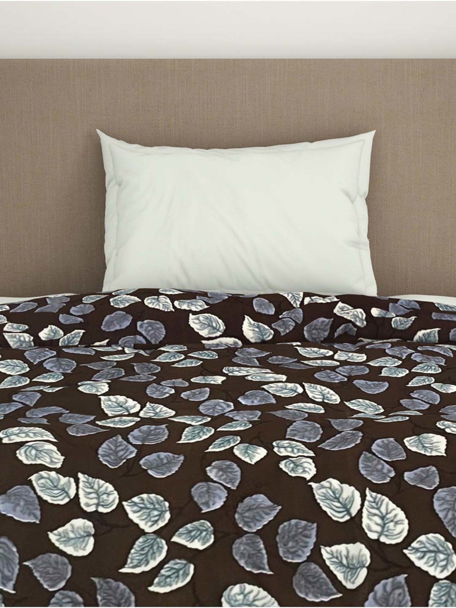 Welspun Bliss Dark Brown Microfibre 120 GSM Shell Single Bed Quilt