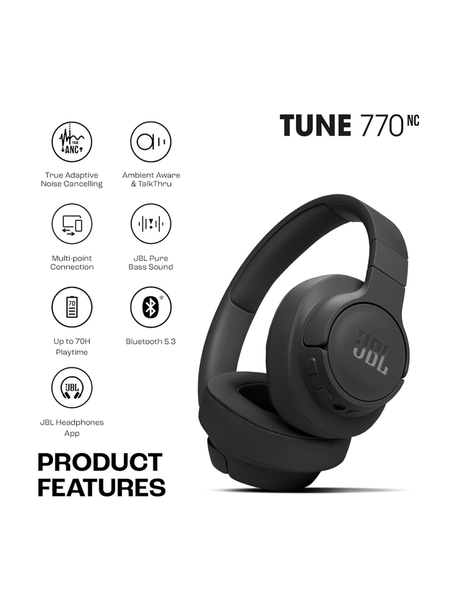 Major IV On Ear Wireless Bluetooth Headphone with Microphone (Black, True Wireless)