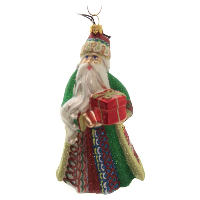Joy To The World 5.0" Ribbon Cany Santa Ornament Gliterazzi Sweets  -  Tree Ornaments