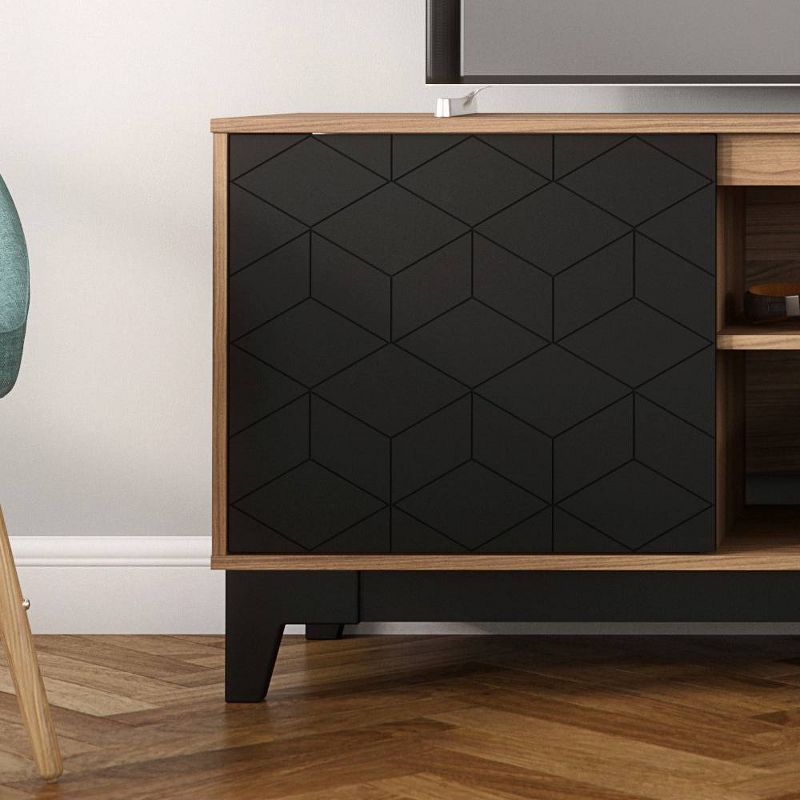Hexagon TV Stand for TVs up to 72" Cinnamon/Black - Nexera