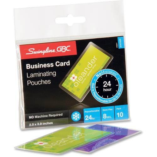 Acco Laminating Pouch Bus Card Size 2-3/10"x3-15/16" 10/PK CL 3747223