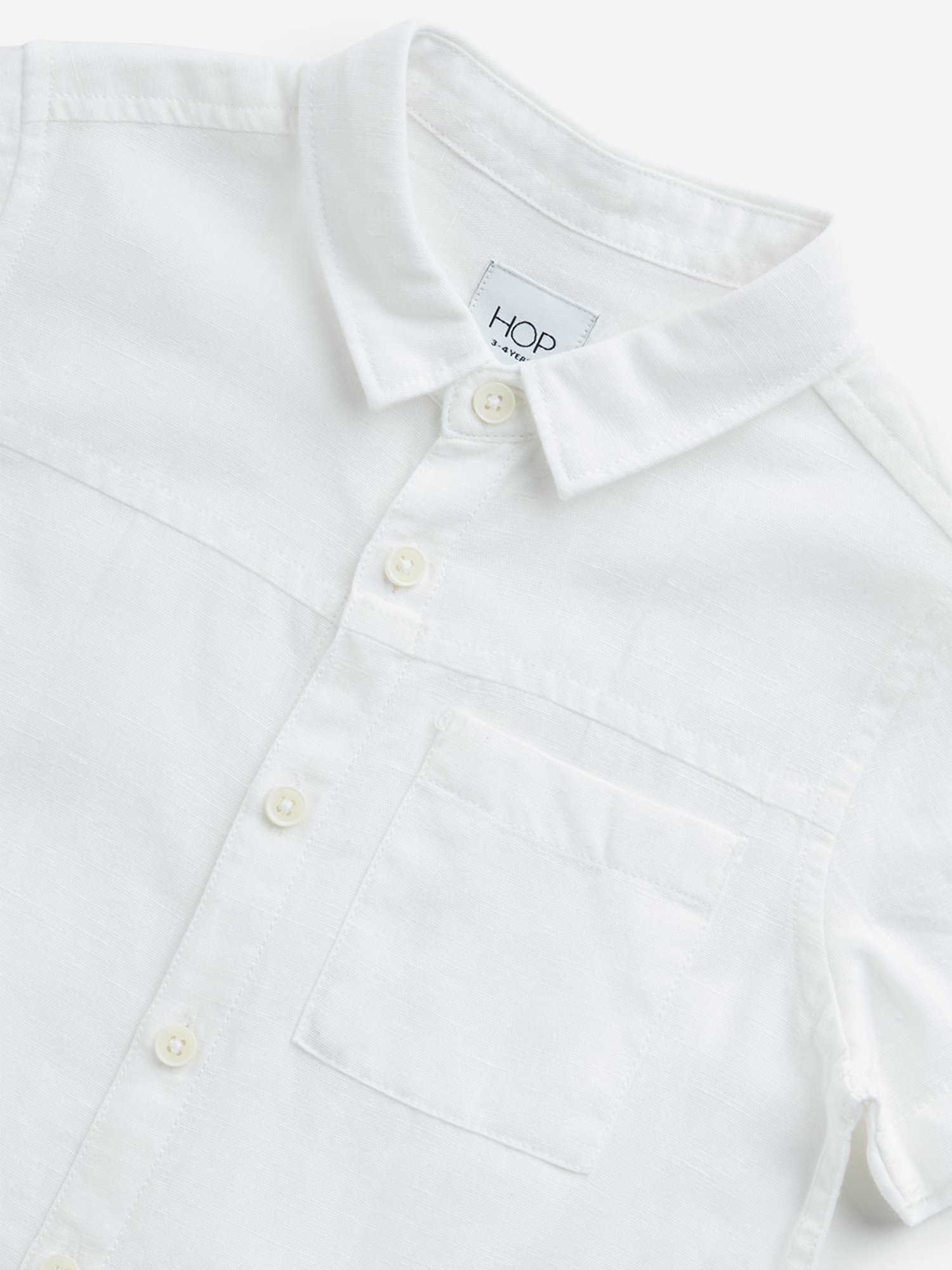 HOP Kids by Westside White Blended Linen Shirt