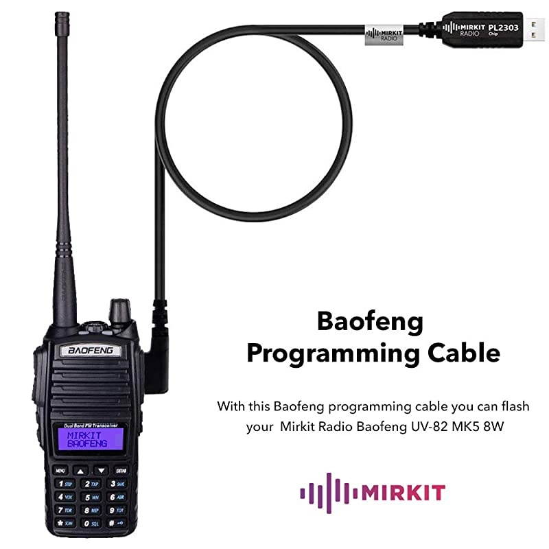 Pack 2Pc  Radio BAOFENG UV-82 Handheld MK5 8 Watt Max Power with Programming Cable