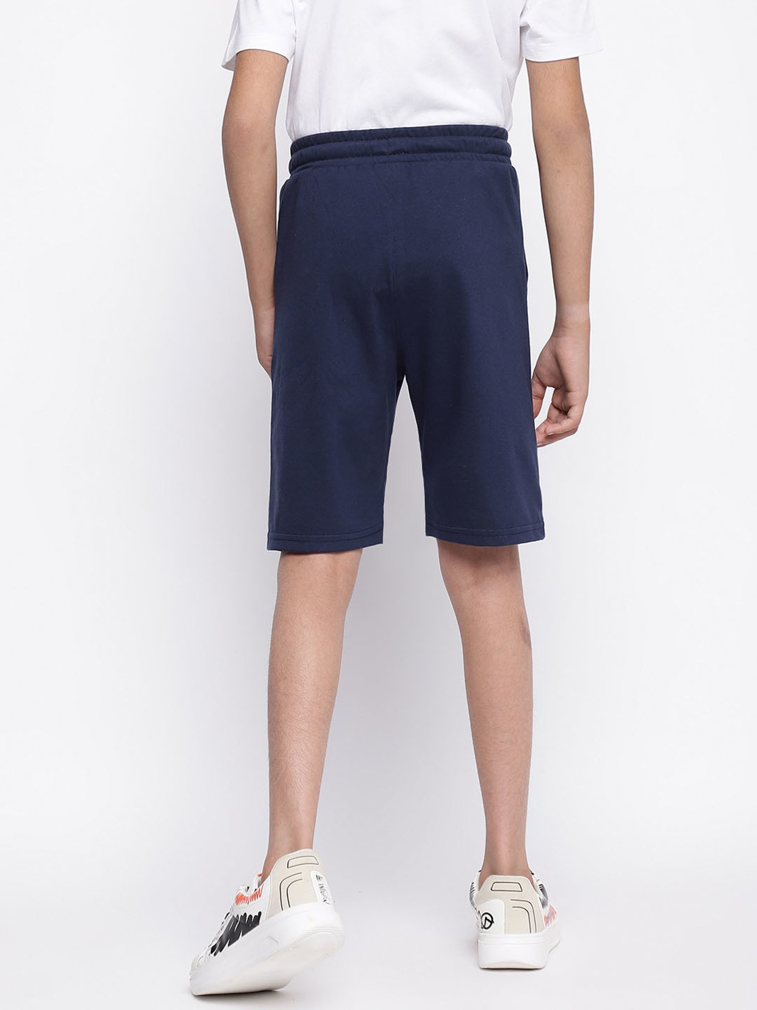 Lil Tomatoes Kids Navy & Grey Solid Bermudas (Pack Of 2)