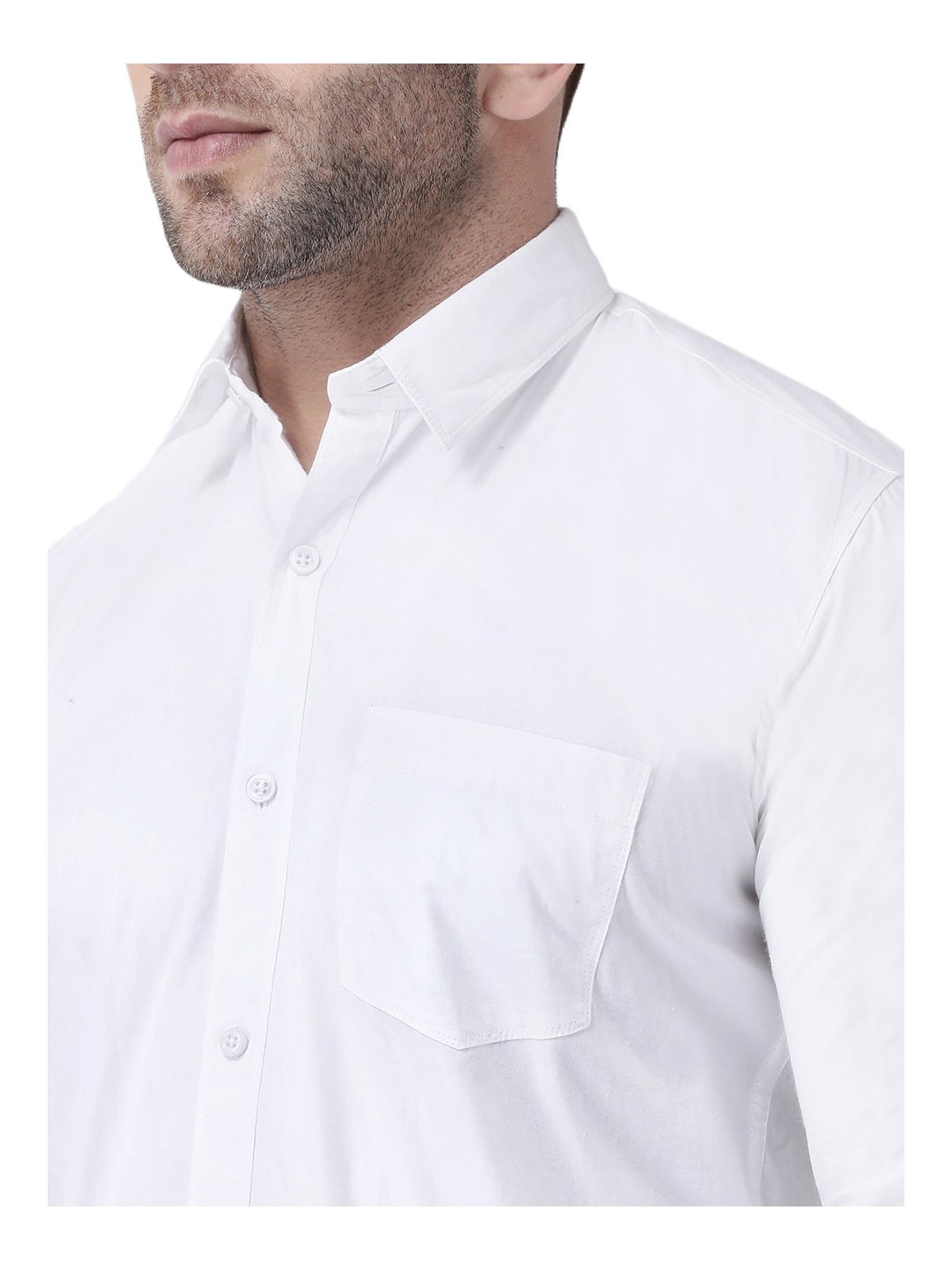 Hang Up White Cotton Slim Fit Shirt