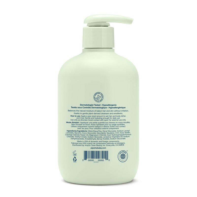 Pipette Baby Shampoo + Wash Vanilla + Ylang Ylang - 12 fl oz