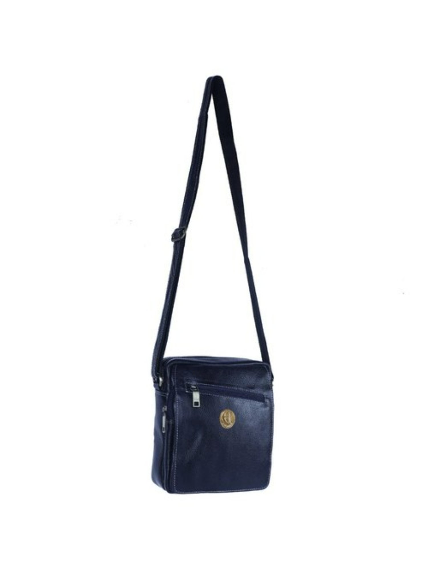 HiLEDER Blue Textured Medium Leather 8 inch Cross Body Bag