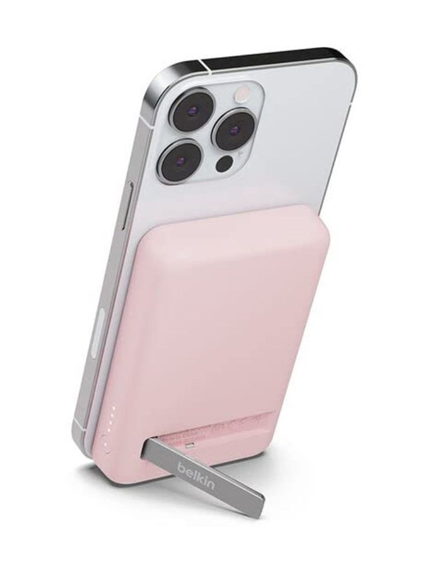 Belkin Quick Charge Magnetic Wireless Power Bank 5000mAh with Stand, Sleek Design (Pink)