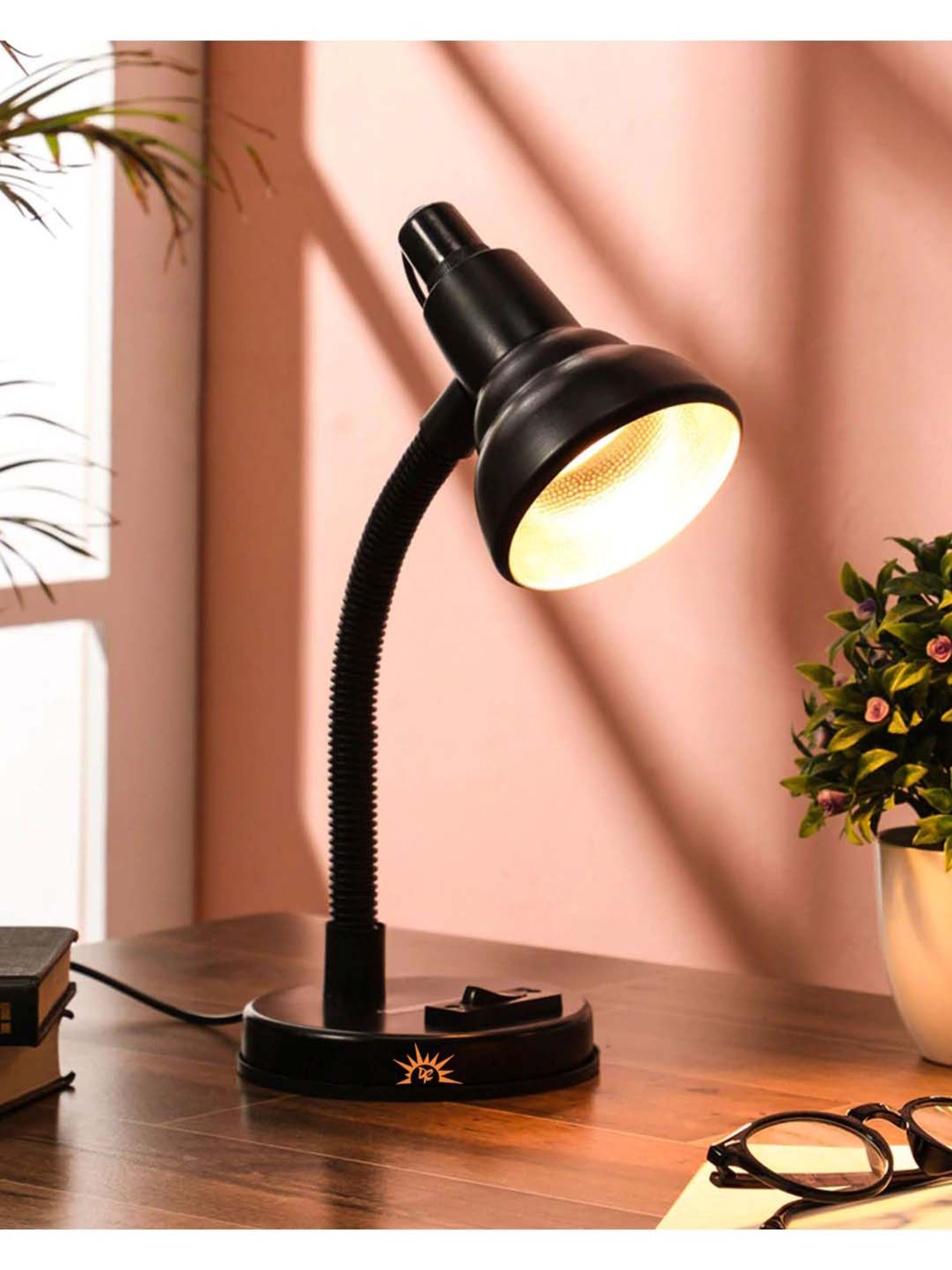 DecorativeRay Black PVC Study Table Lamp - Set of 1