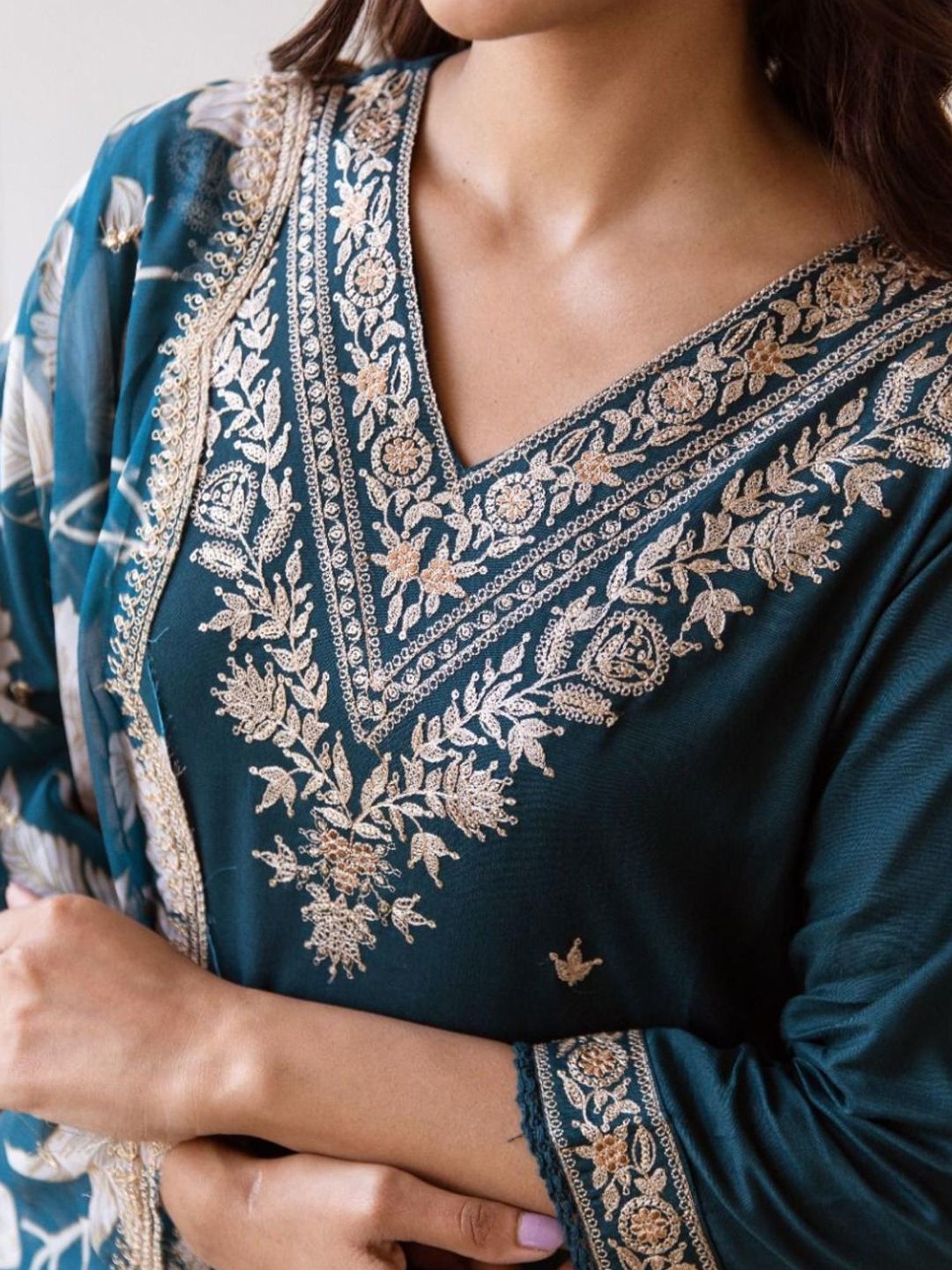 URBAN MYSTIC Black Rayon Embroidered Kurta & Sharara Set