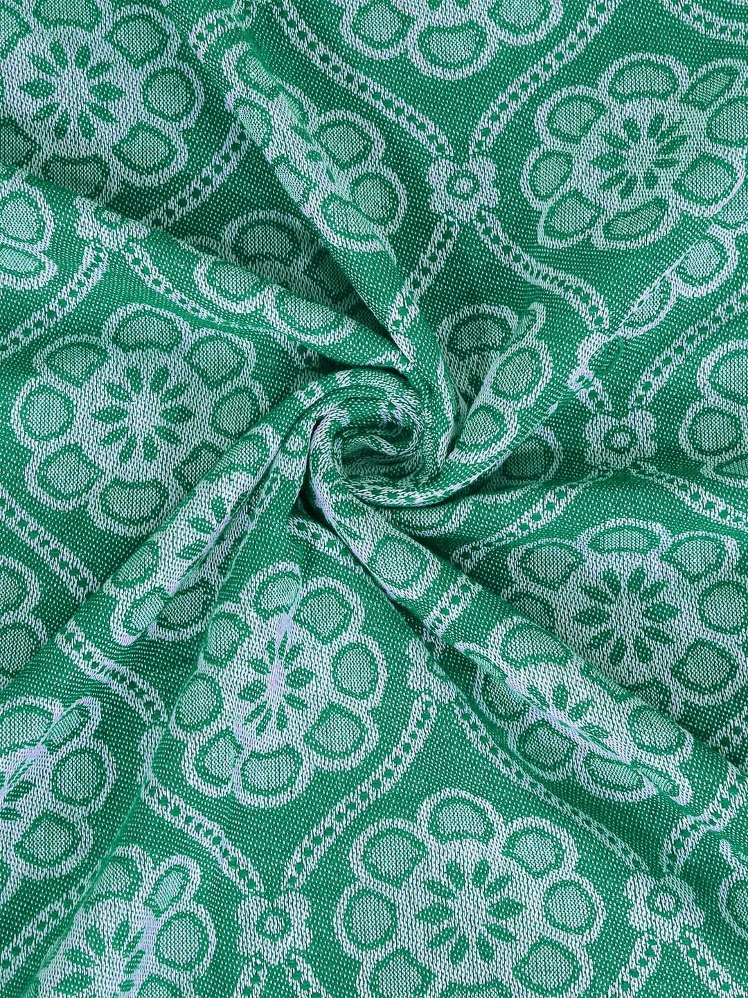 Klotthe Woven Green 350 TC Cotton Single Bed Cover with 1 Pillow Cover