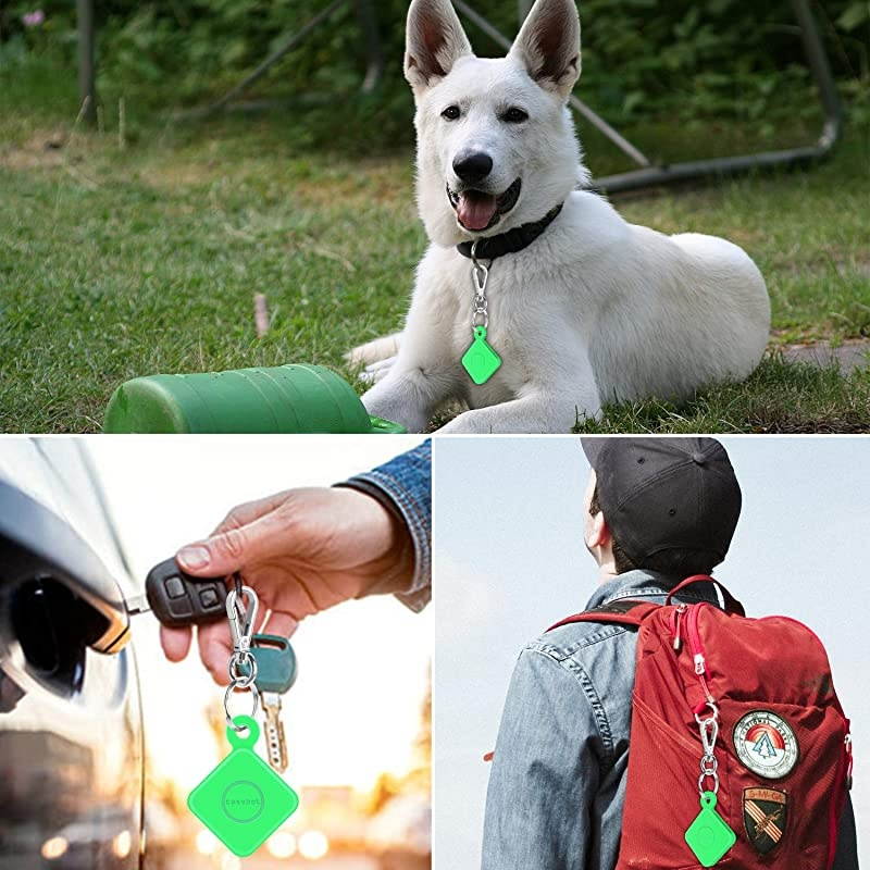 2 Pack  Silicone Case with Carabiner Keychain for Tile Mate 2020 amp 2018 AntiScratch Lightweight Soft Protective Sleeve Skin Cover GreenGlow