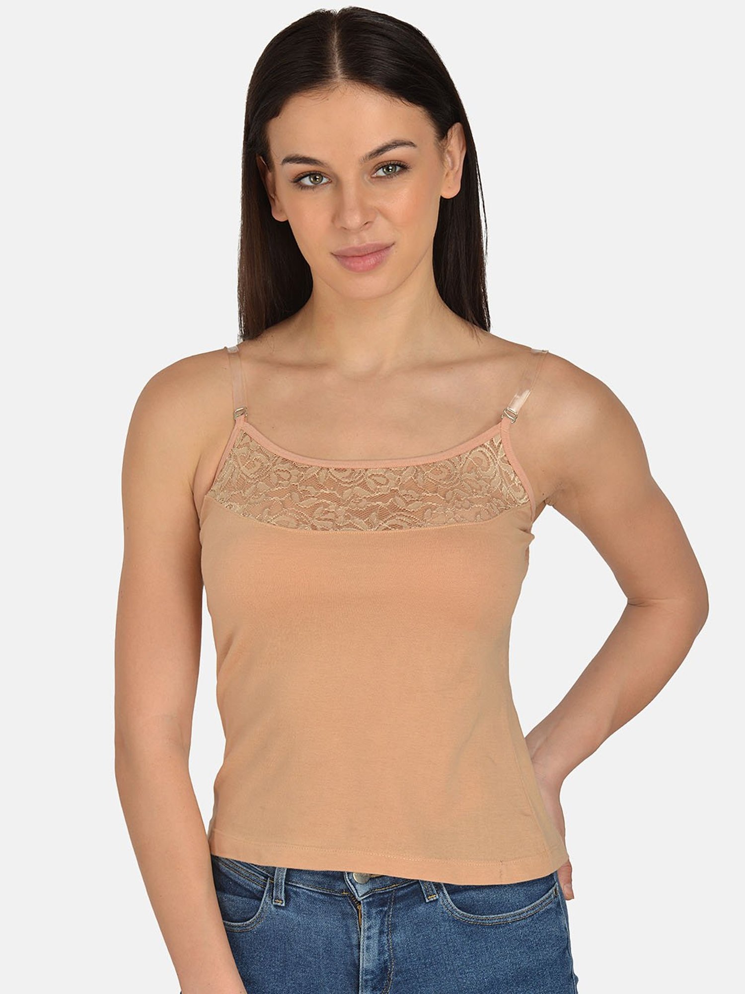 Mod & Shy Beige Lace Camisole