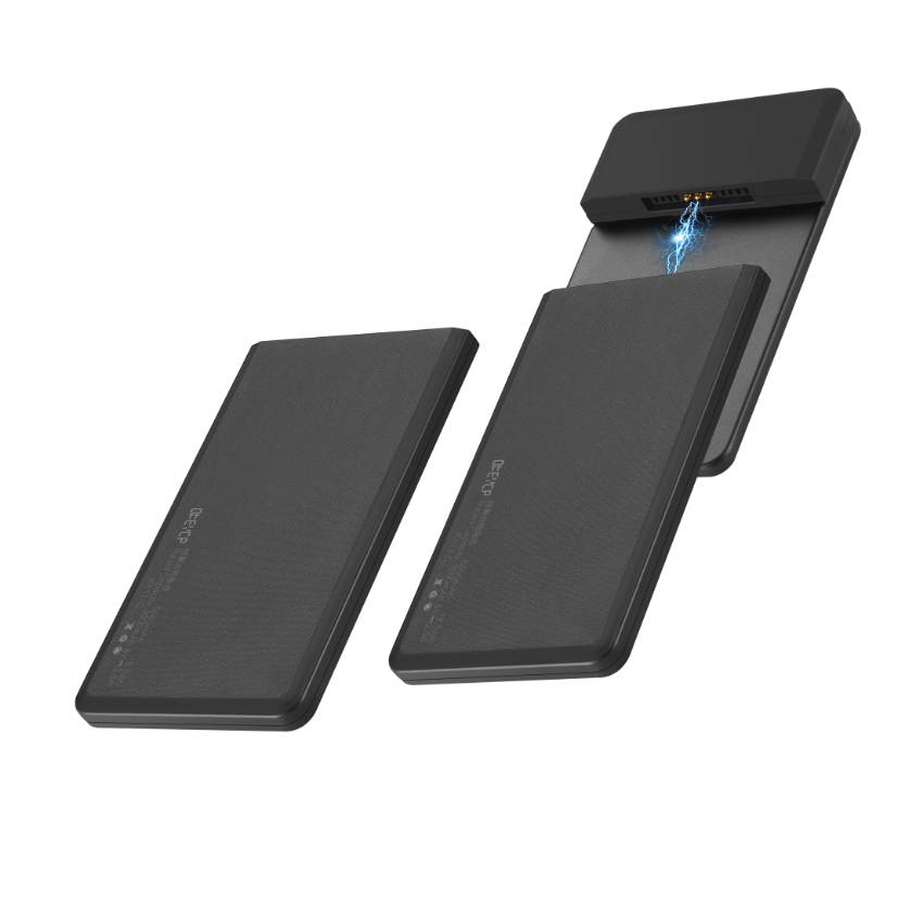 Ultra thin and cool wireless mobile power supply (power bank) equipped with 10000 MAH magnetic induction electromagnetic module (5000mAh * 2) wired charging 18W, wireless charging 10W