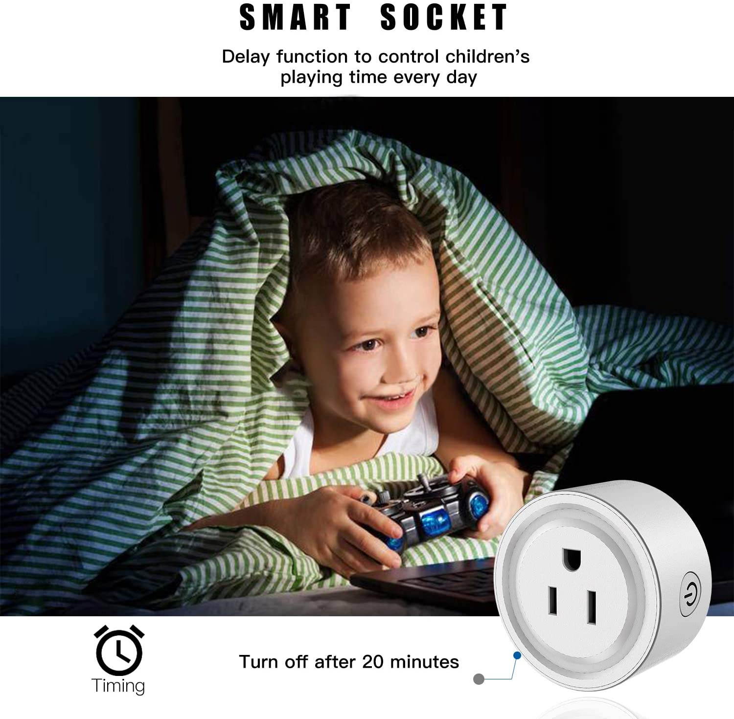 Smart Plug Compatible with Alexa Google Assistant Siri IFTTT, MagicLight WiFi App Control Timer Schedule Smart Outlet, No Hub Required, FCC Certified 1200W Smart WiFi Socket (2 Pack)