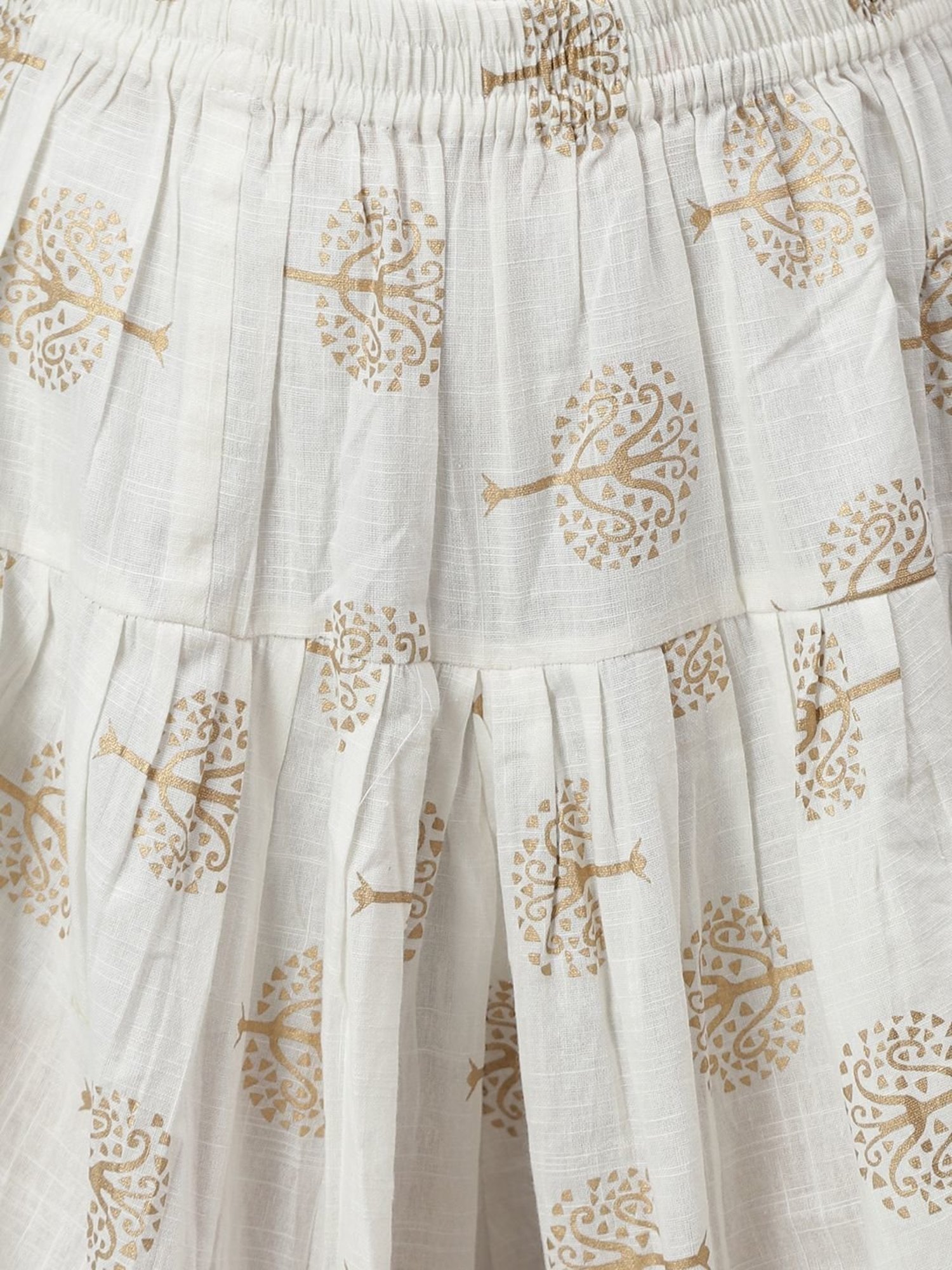Stylum Mustard & White Embellished Kurti Dhoti Pant Set