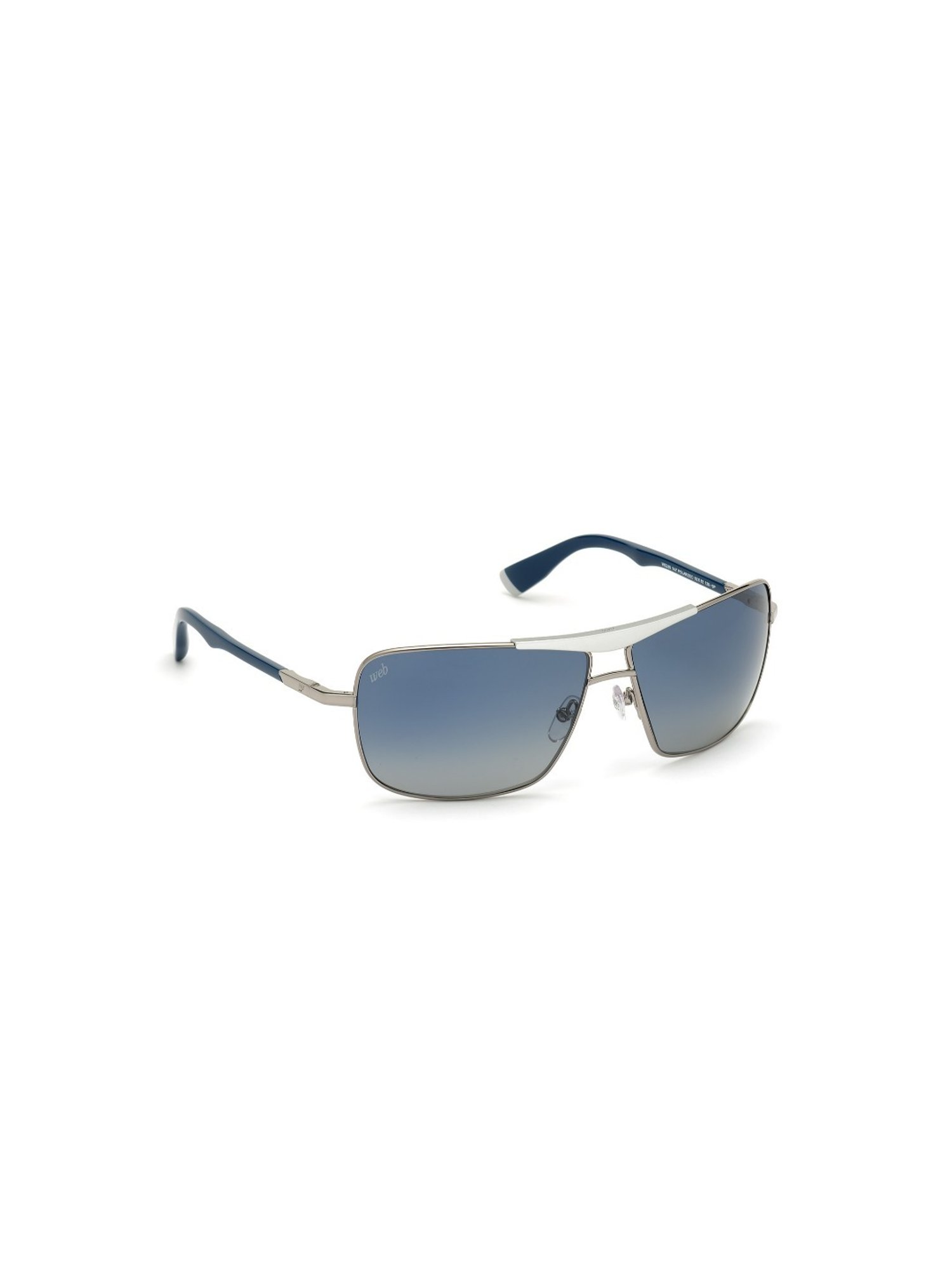 Web Eyewear Blue Rectangular Unisex Sunglasses Designed in Italy