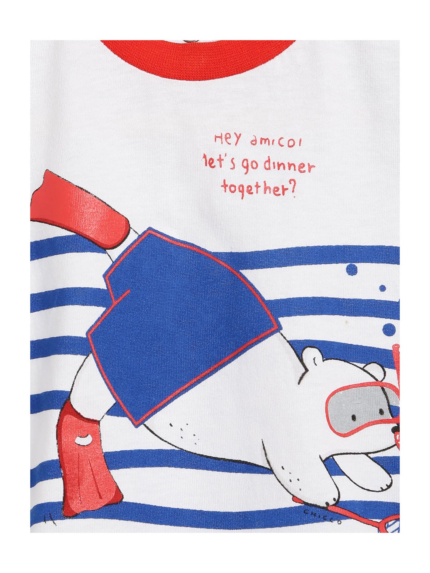 Chicco Kids White & Red Printed T-Shirt with Shorts