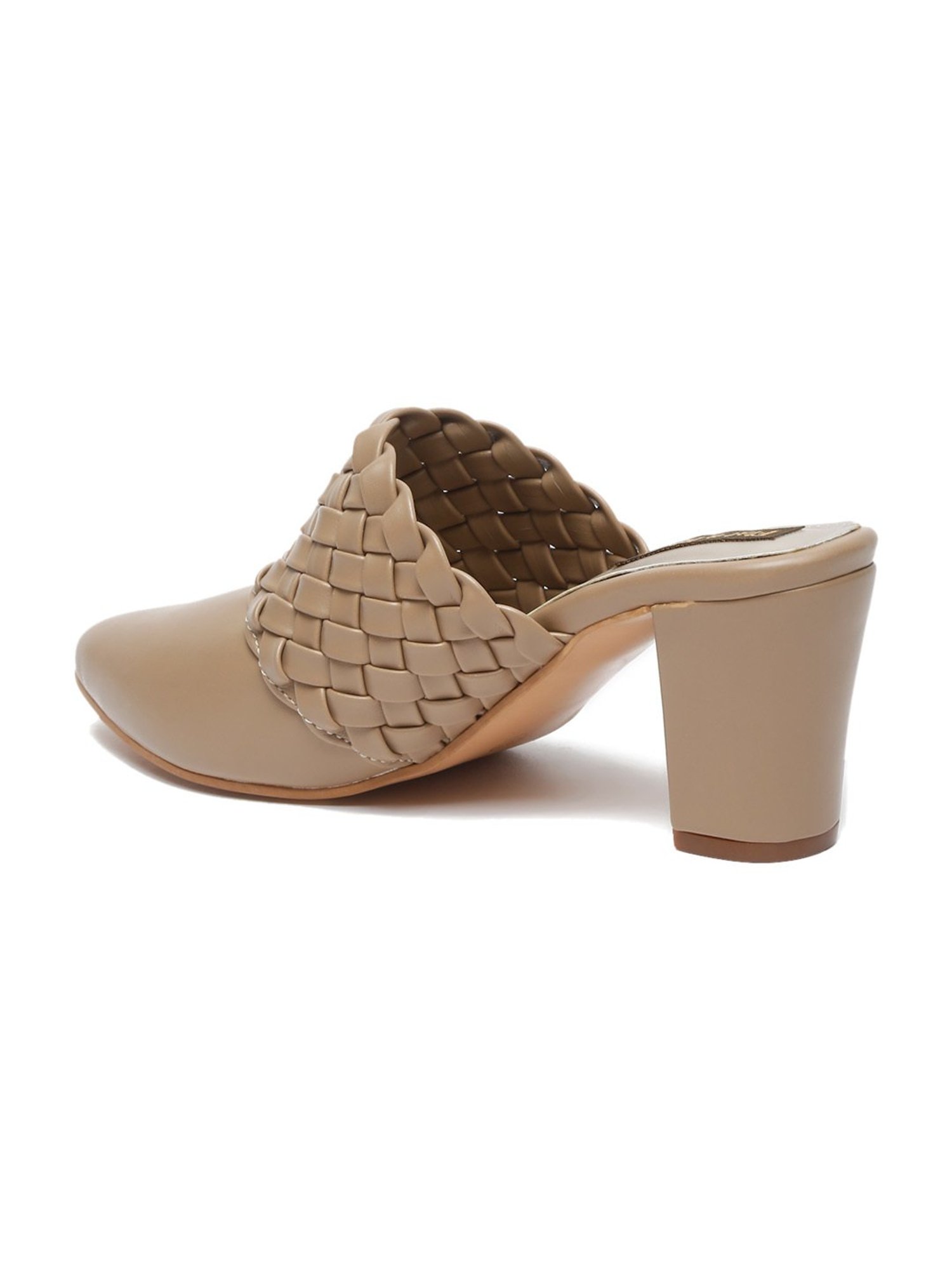 Flat N Heels Women's Beige Mule Shoes