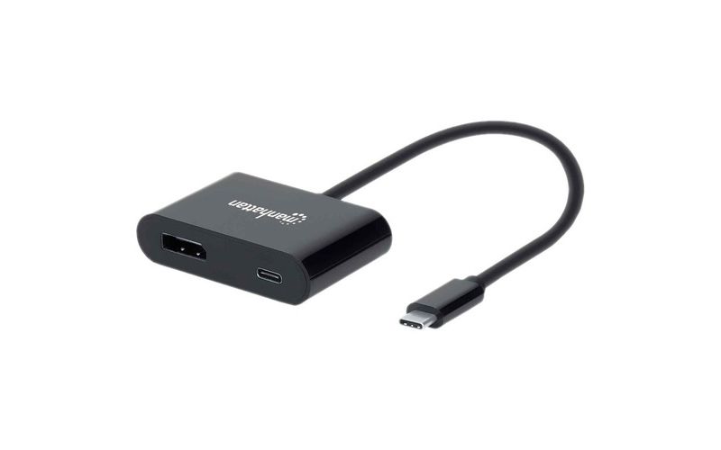 Manhattan USB-C to DisplayPort Converter with Power Delivery Port - 1 x Type C Male USB