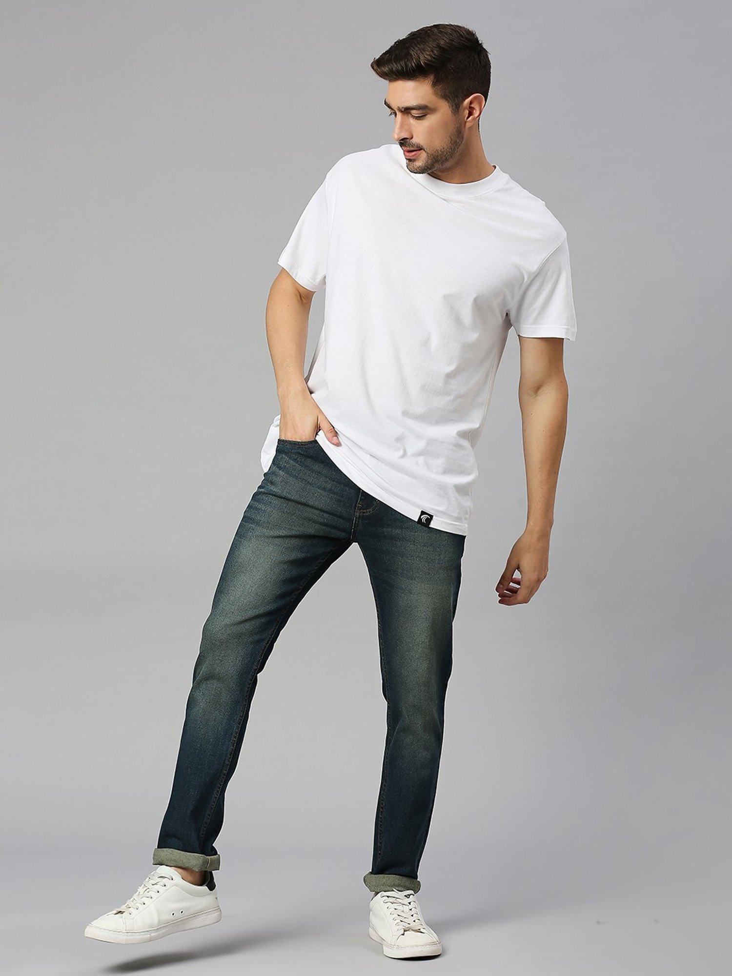 Thomas Scott Dark Blue Slim Fit Heavily Washed Jeans