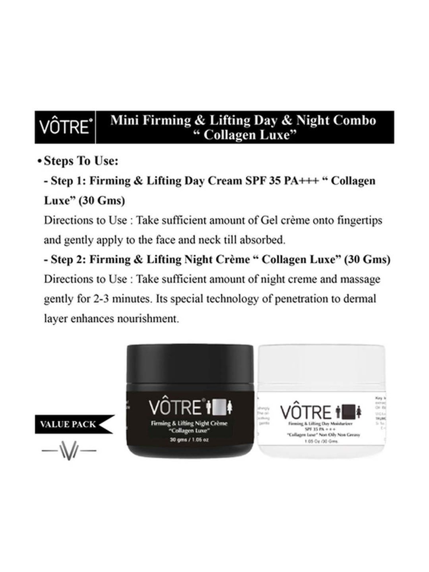 Votre Mini Firming & Lifting Collagen Luxe Day & Night Combo