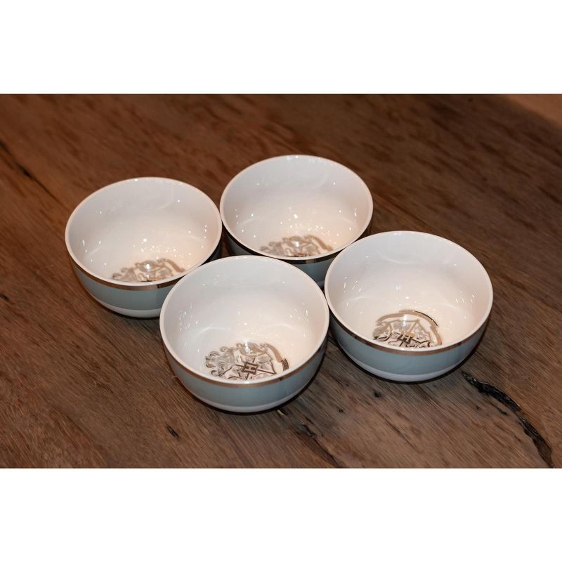Seven20 Harry Potter Hogwarts Emblem White & Grey Ceramic Bowl Collection | Set of 4