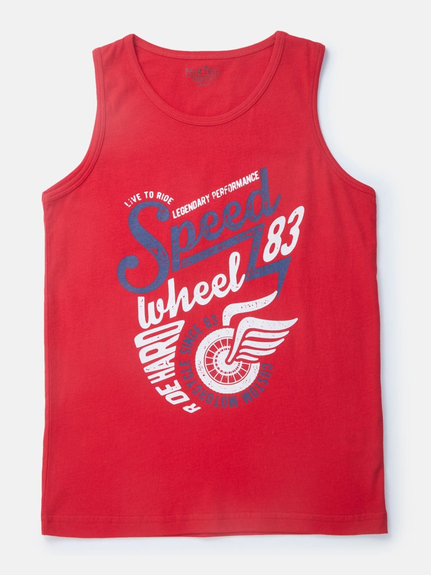 Palm Tree Boys Red Printed T-Shirt