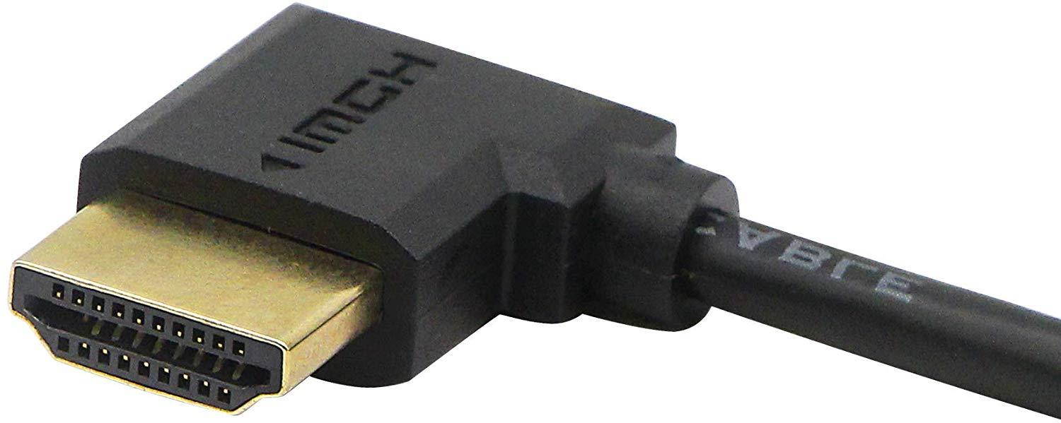 SinLoon 90 Angle HDMI Cable Gold Plated High Speed Right & Left Degree HDMI Male to Male Adapter Cable Supports Ethernet, 3D and Audio Return(HDMI R-HDMI L,1m) (1M)