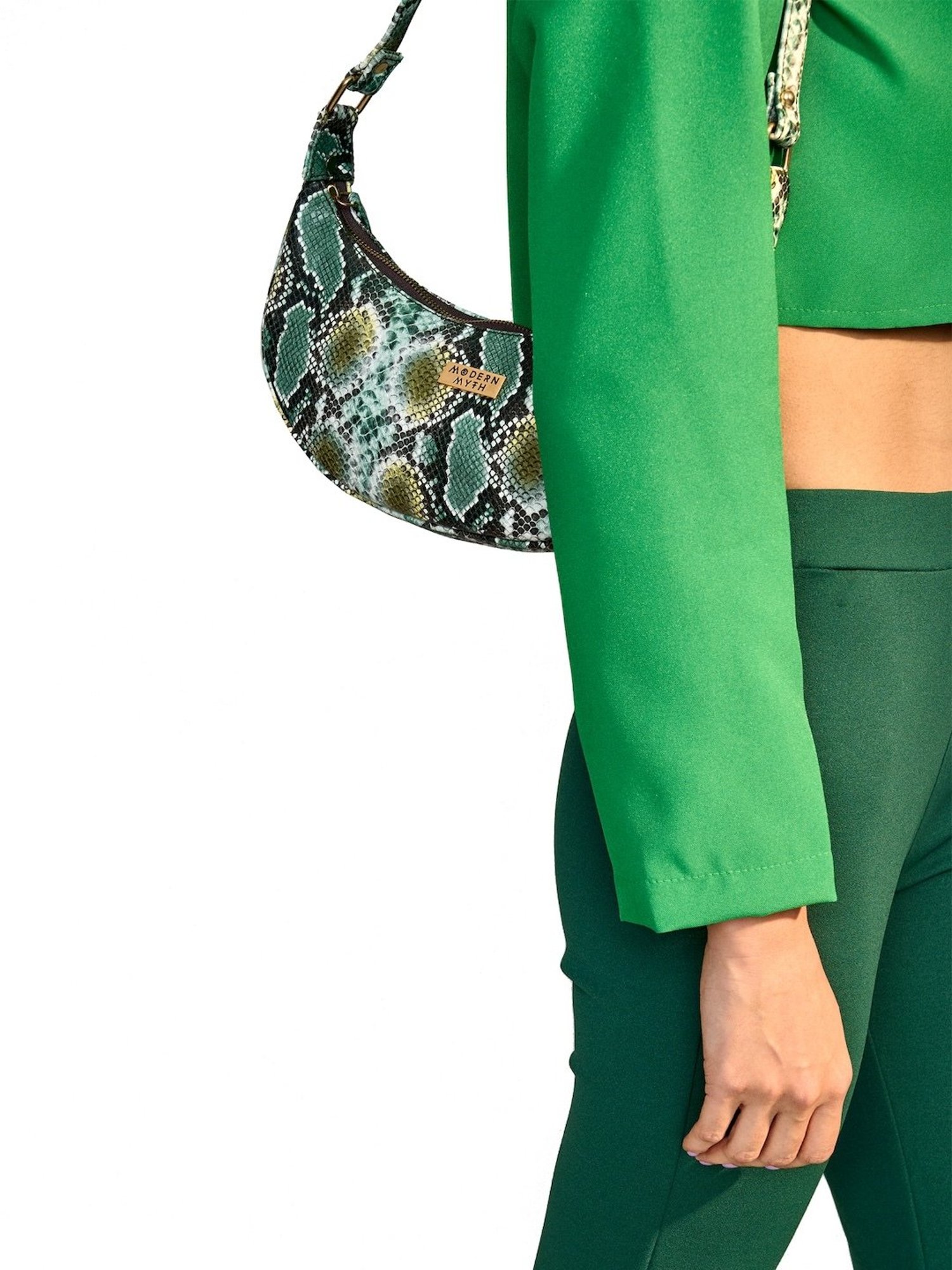 Modern Myth Green Animal Effect Medium Hobo Bag