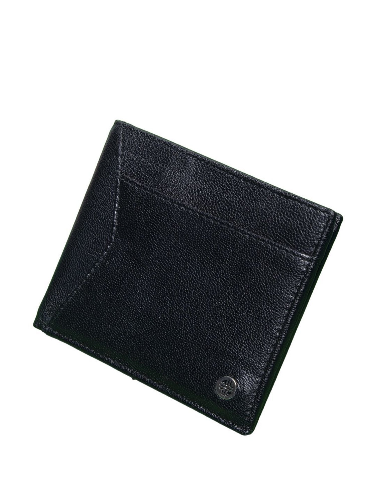 Carlton London Black Formal Leather Bi-Fold Wallet For Men