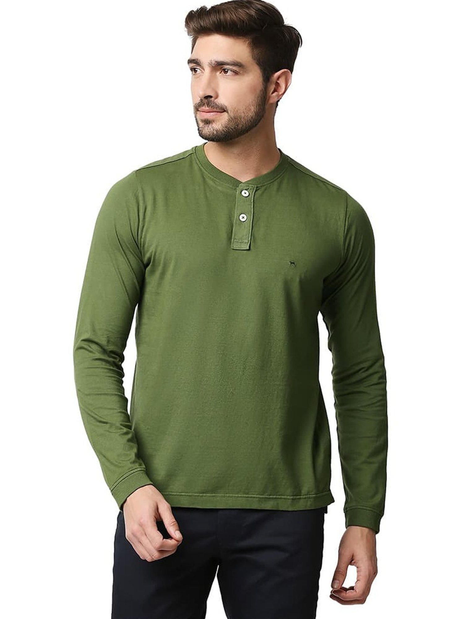 Basics Cypress Cotton Muscle Fit Henley T-Shirt