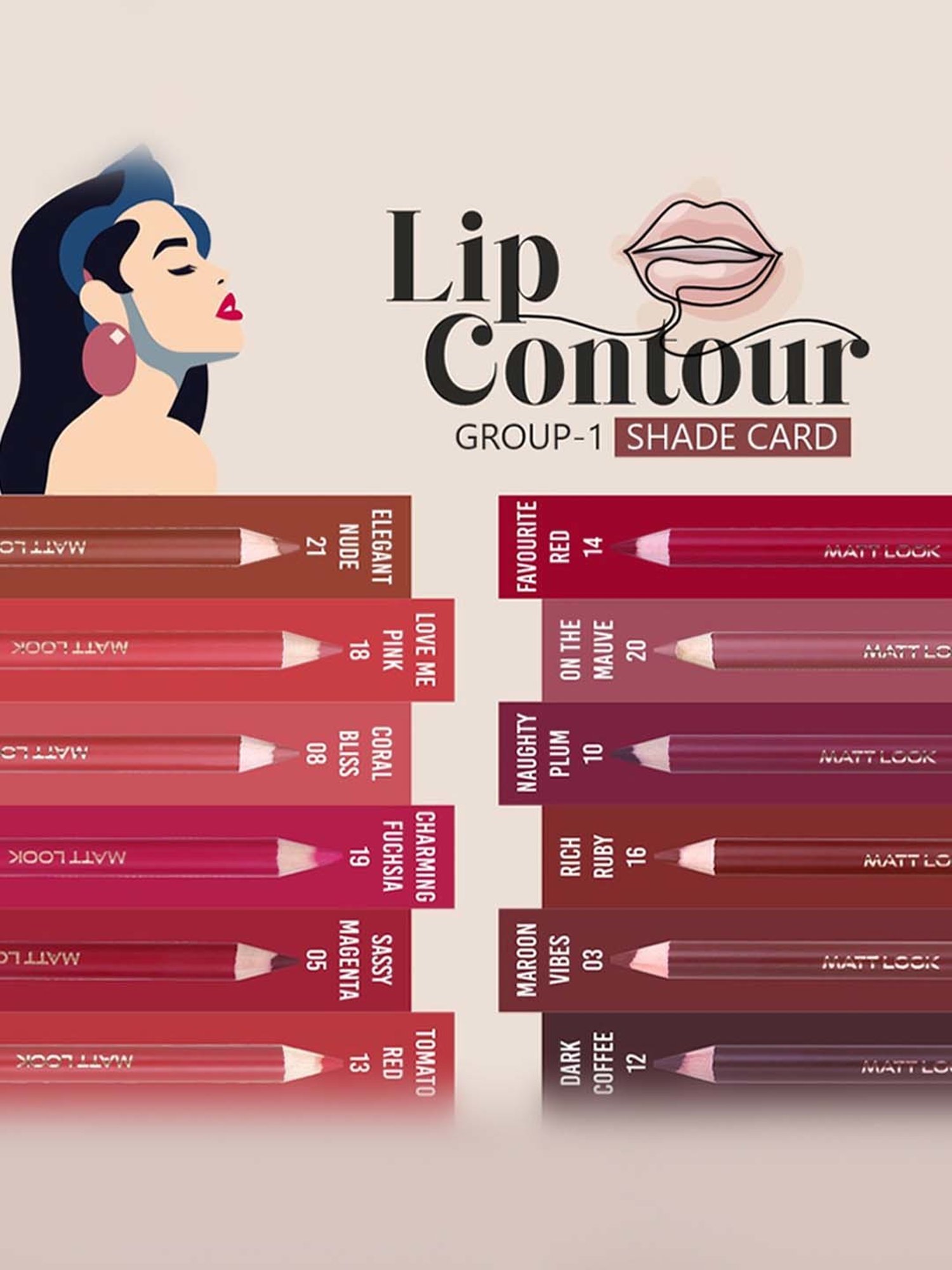 Matt Look Colorite Lip Contour 05 Sassy Magenta - 0.09 gm