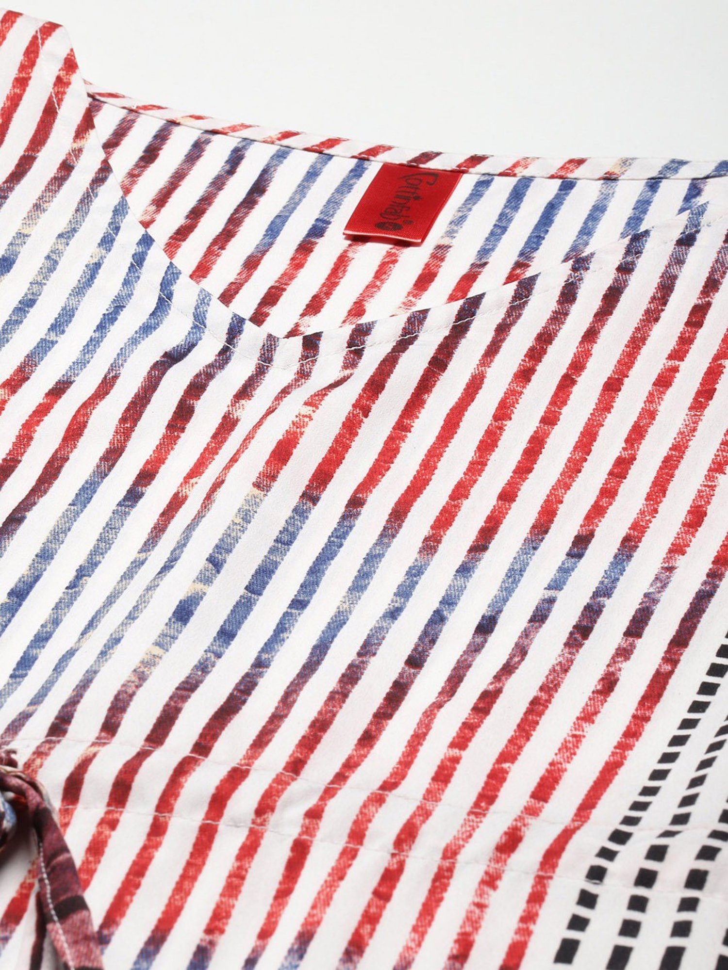 Cottinfab White Printed Kaftan Nighty