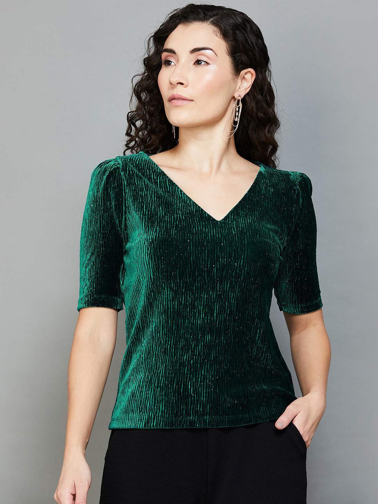 Code by Lifestyle Green Regular Fit Top