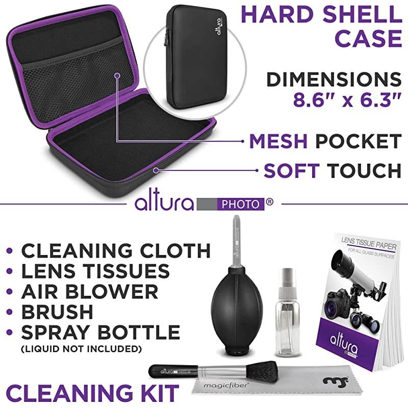 Essential Camera Accessories Bundle Photography Accessories Kit for Canon Nikon Sony DSLR and Mirrorless Cameras Includes Camera Strap Tripod Lens Pouches and Cleaning Kit