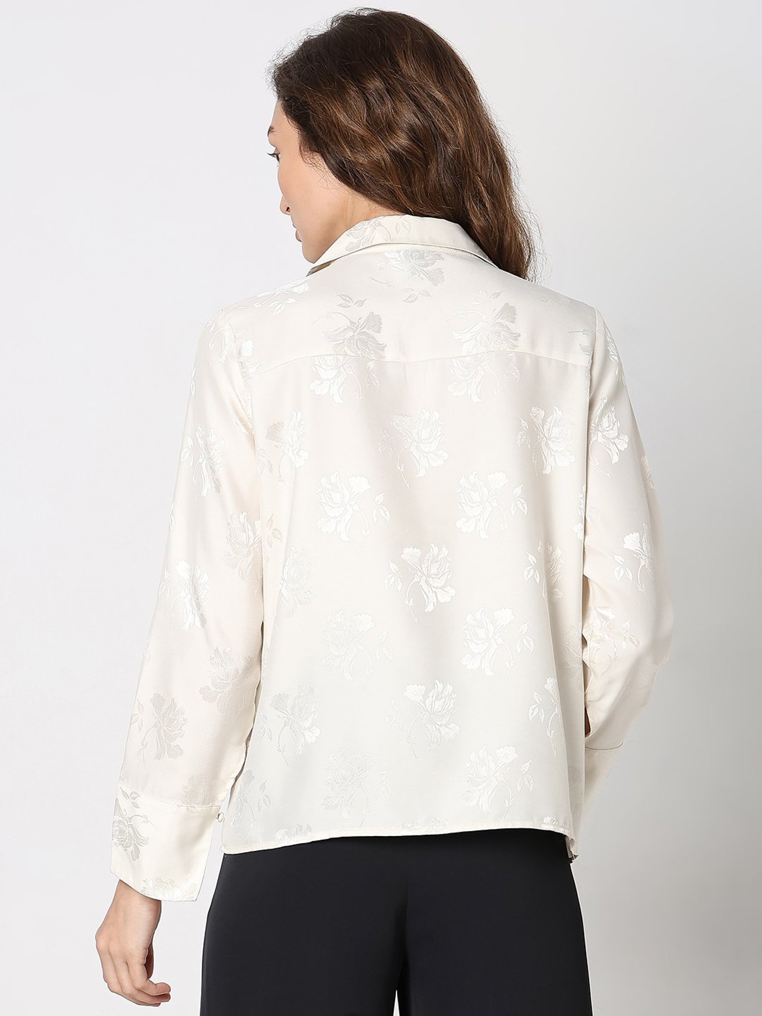 Vero Moda Off White Floral Print Shirt