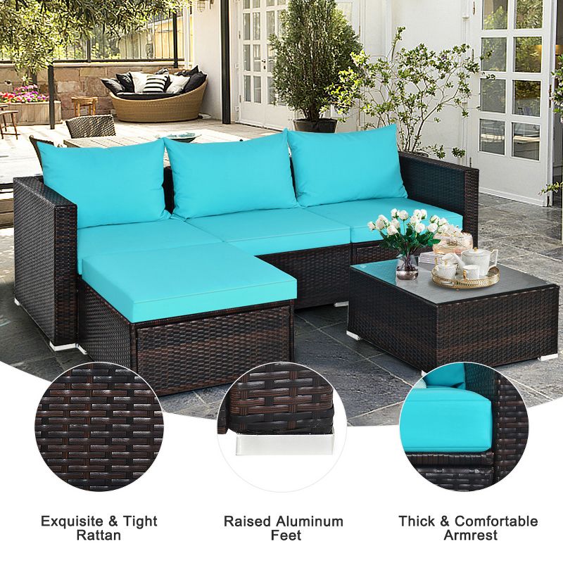7pc Studio Shine Collection Patio Conversation Set with Sofa, 4 Armchairs & 2 Tables - W Unlimited