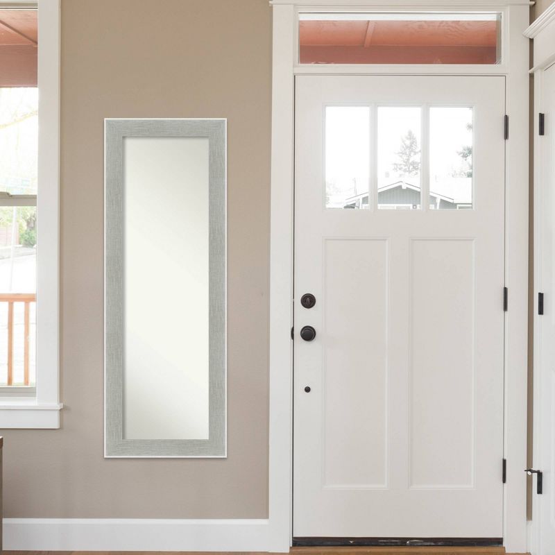 19" x 53" Glam Framed On the Door Mirror Linen Gray - Amanti Art