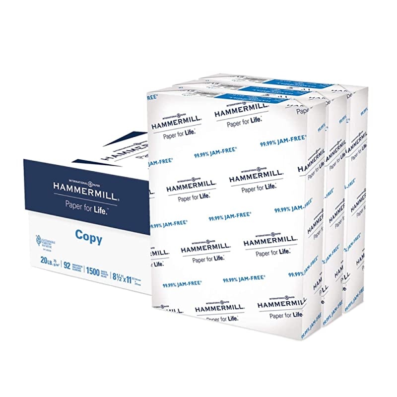 Printer Paper 20 lb Copy Paper 85 x 11 3 Ream 1500 Sheets 92 Bright Made in the USA