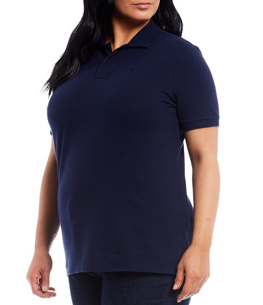 Lauren Ralph Lauren Plus Size Polo Neck Short Sleeve Pique Polo Shirt
